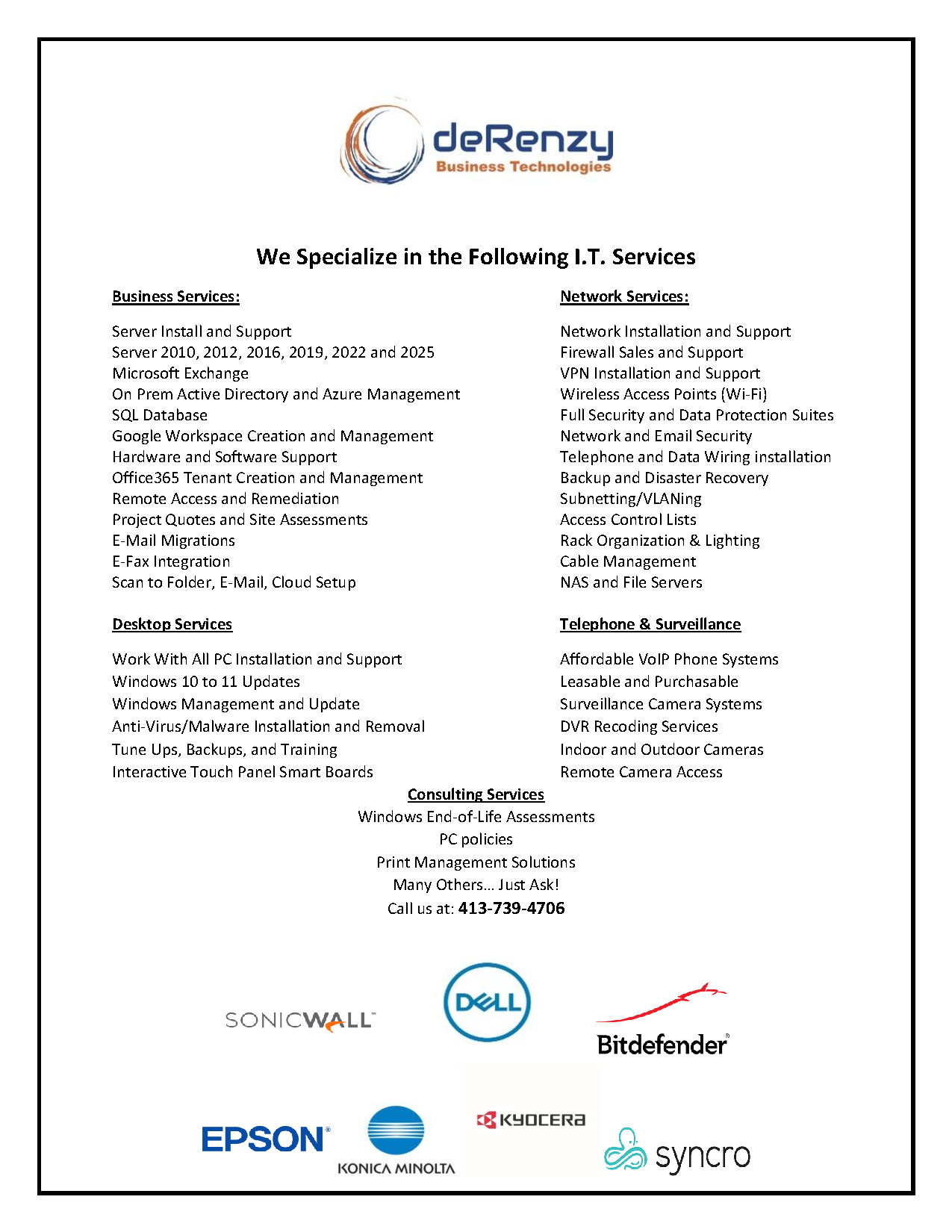 IT Services Menu